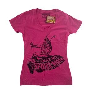 Marvel Comics Womens T Shirt Pink‎ The Amazing Spiderman